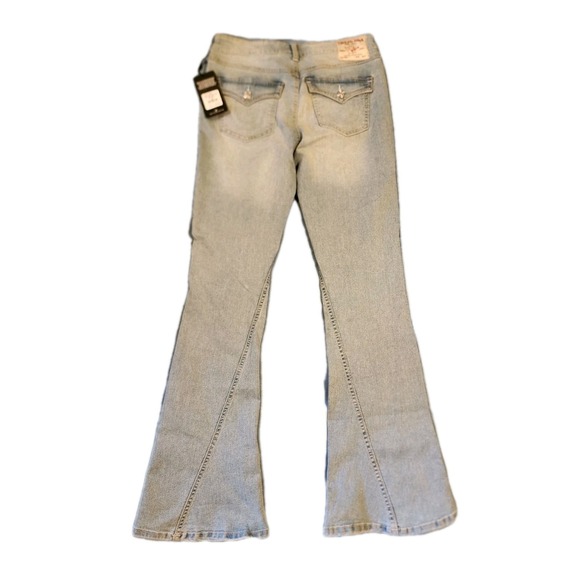 True Religion Joey Rise Flare World‎ Tour Womens 28x32 New Blue - Picture 6 of 10